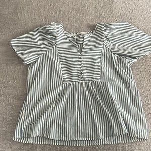 Madewell XS blue and white striped top